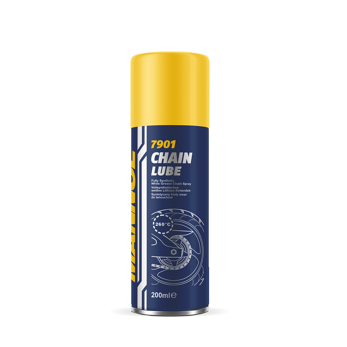 Белая синтетическая смазка для цепей Chain Lube (200ml) MANNOL 7901