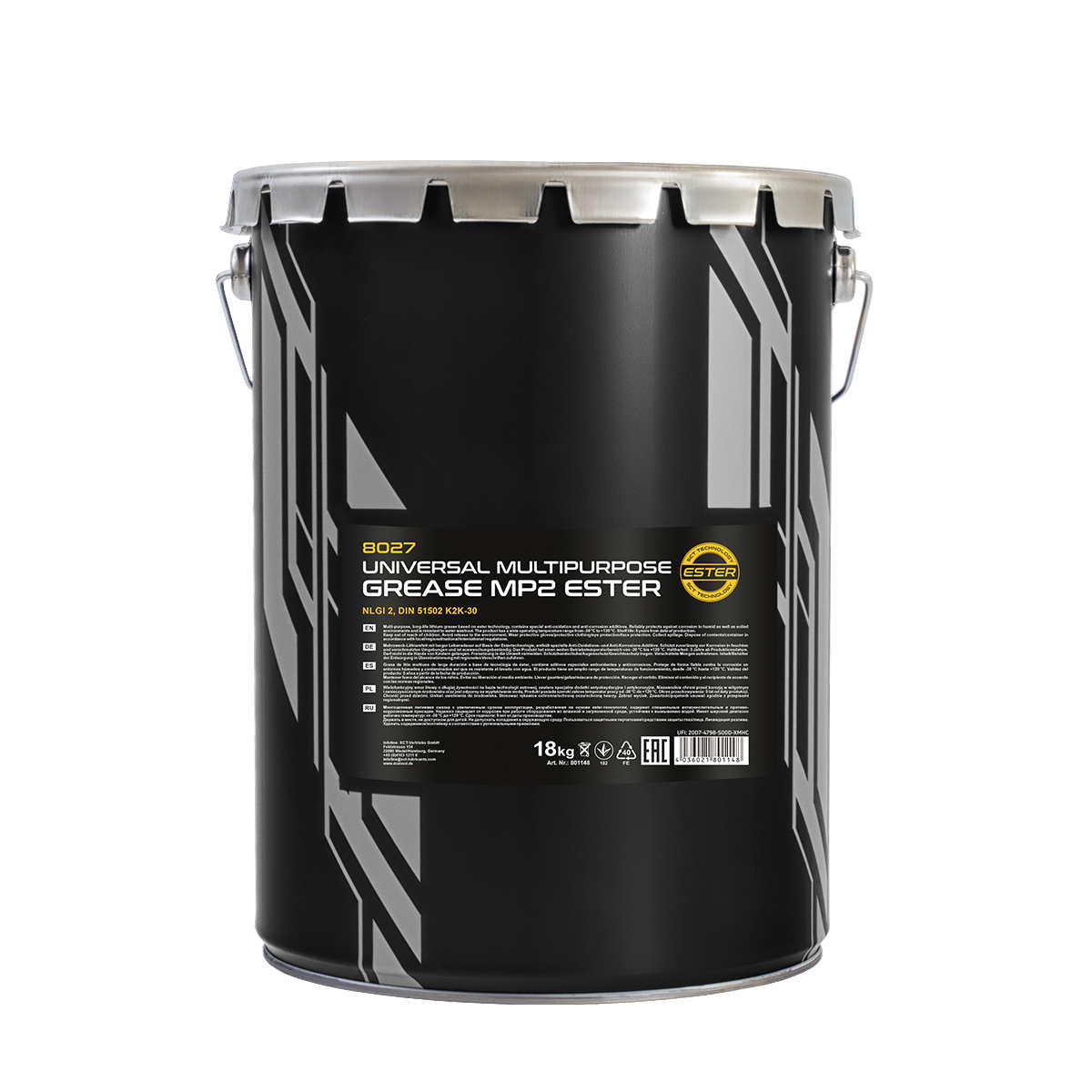 Многоцелевая густая смазка Universal Multipurpose Grease MP-2 (18kg) MANNOL 8027