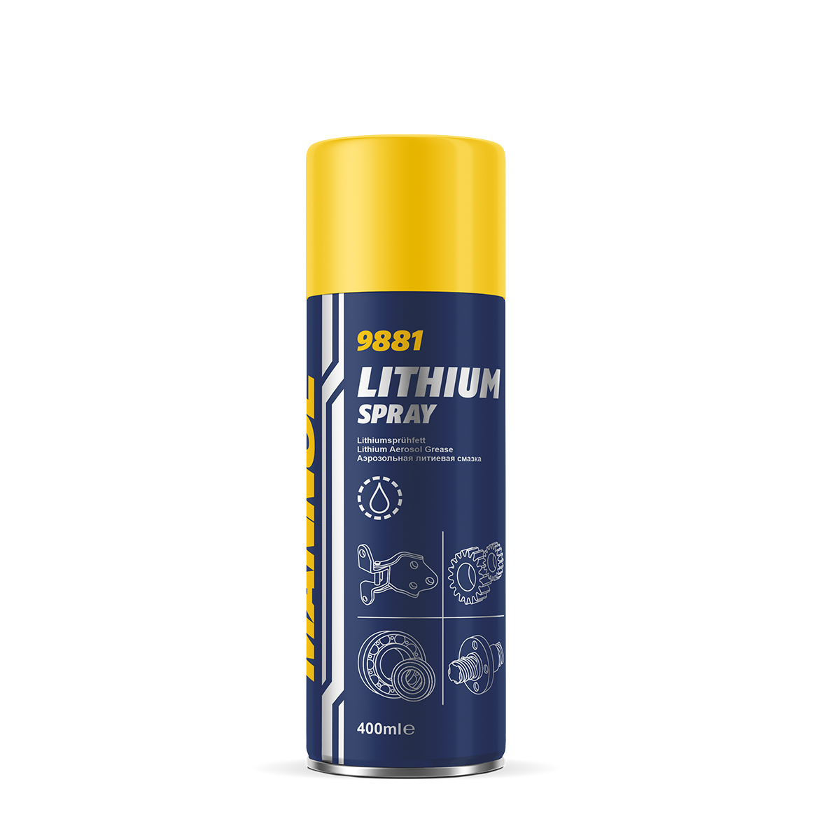 Литиевая смазка Lithium spray (400ml) MANNOL 9881