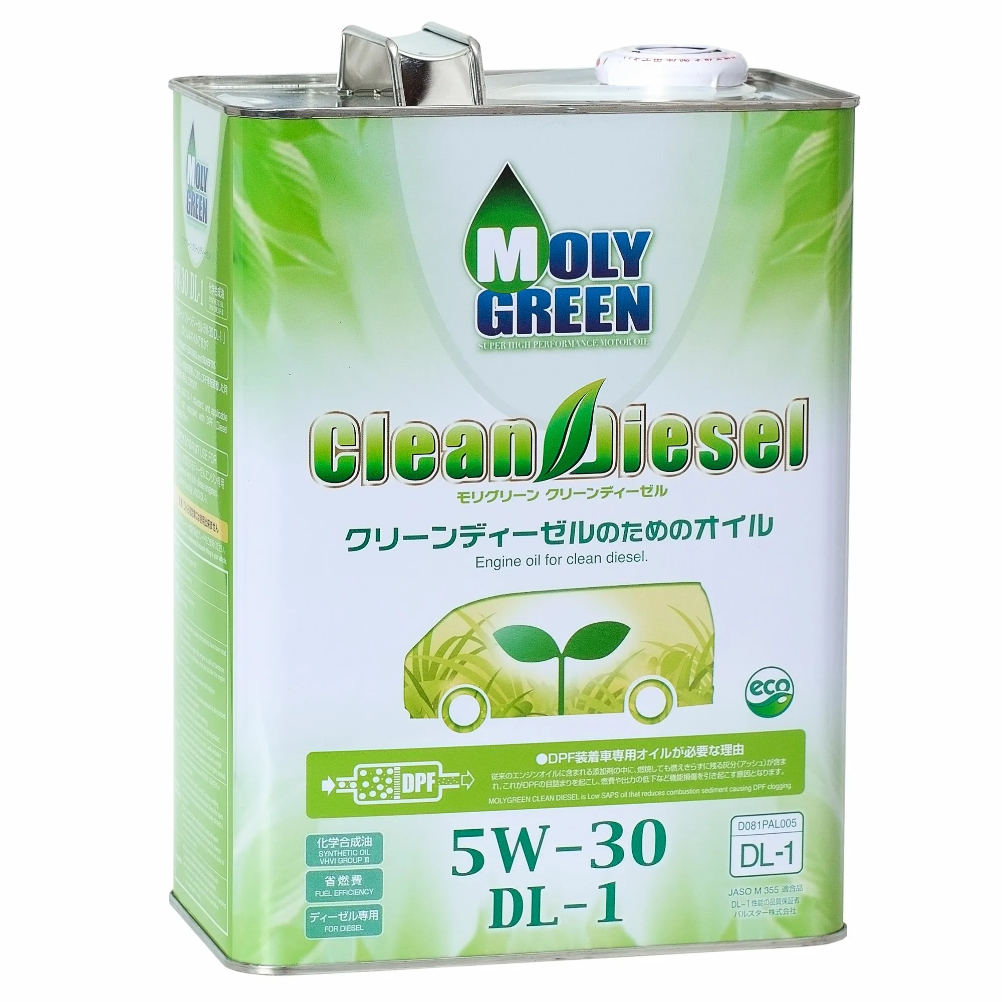 Масло моторное MOLYGREEN Clean Diesel DL-1 5W-30  (4л)