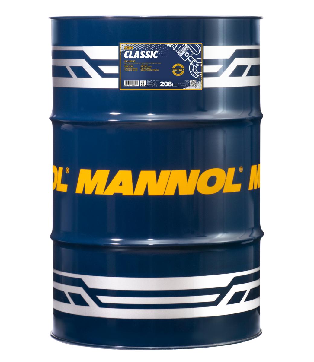 7501-208 масло мот.п/синт. Classic 10W40 (208л.) MANNOL; SN/CH-4/A3/B4