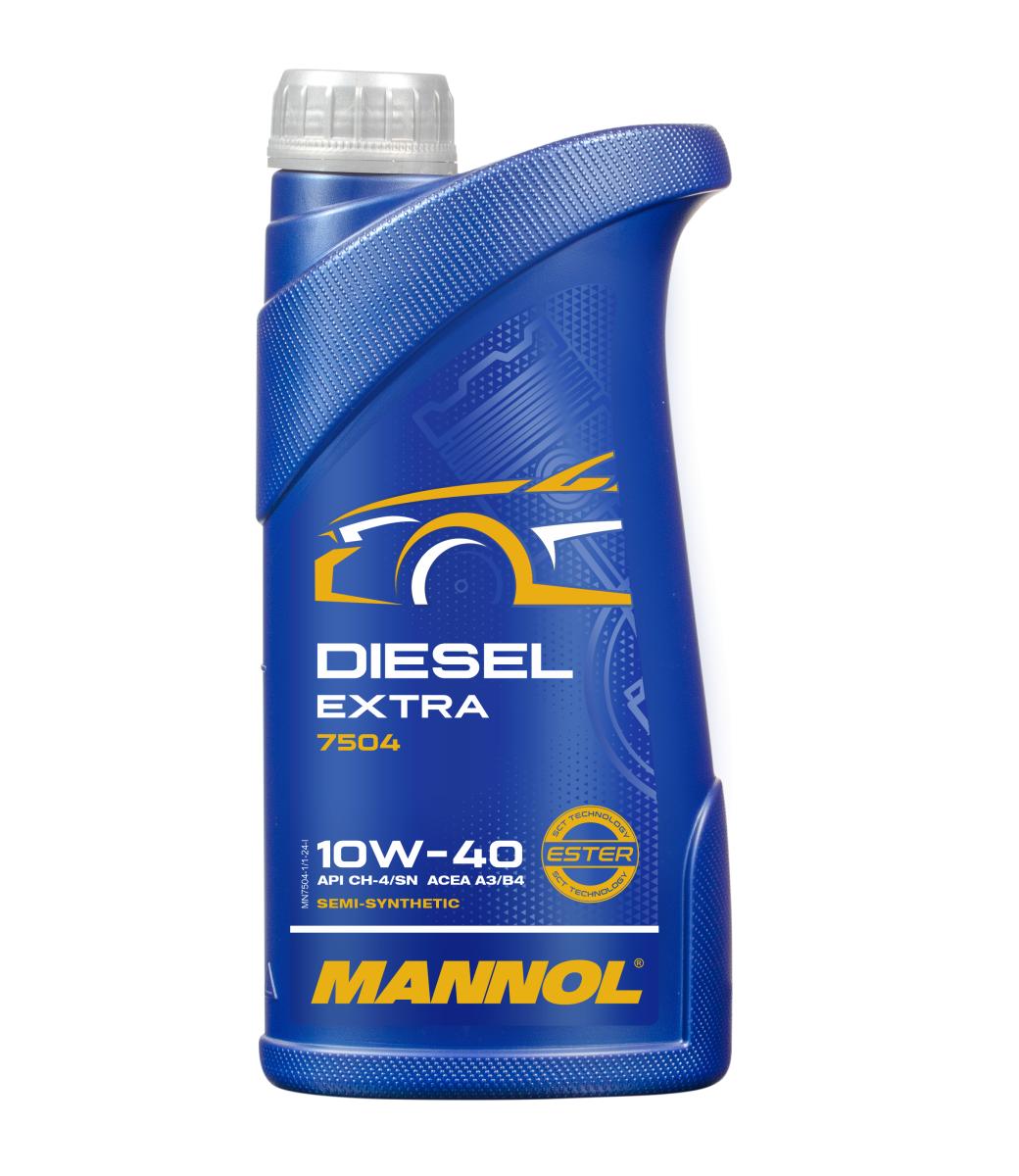 7504-001 масло мот.п/синт. Diesel Extra 10W40 (1л.) MANNOL; API CH-4/SN, ACEA A3/B4