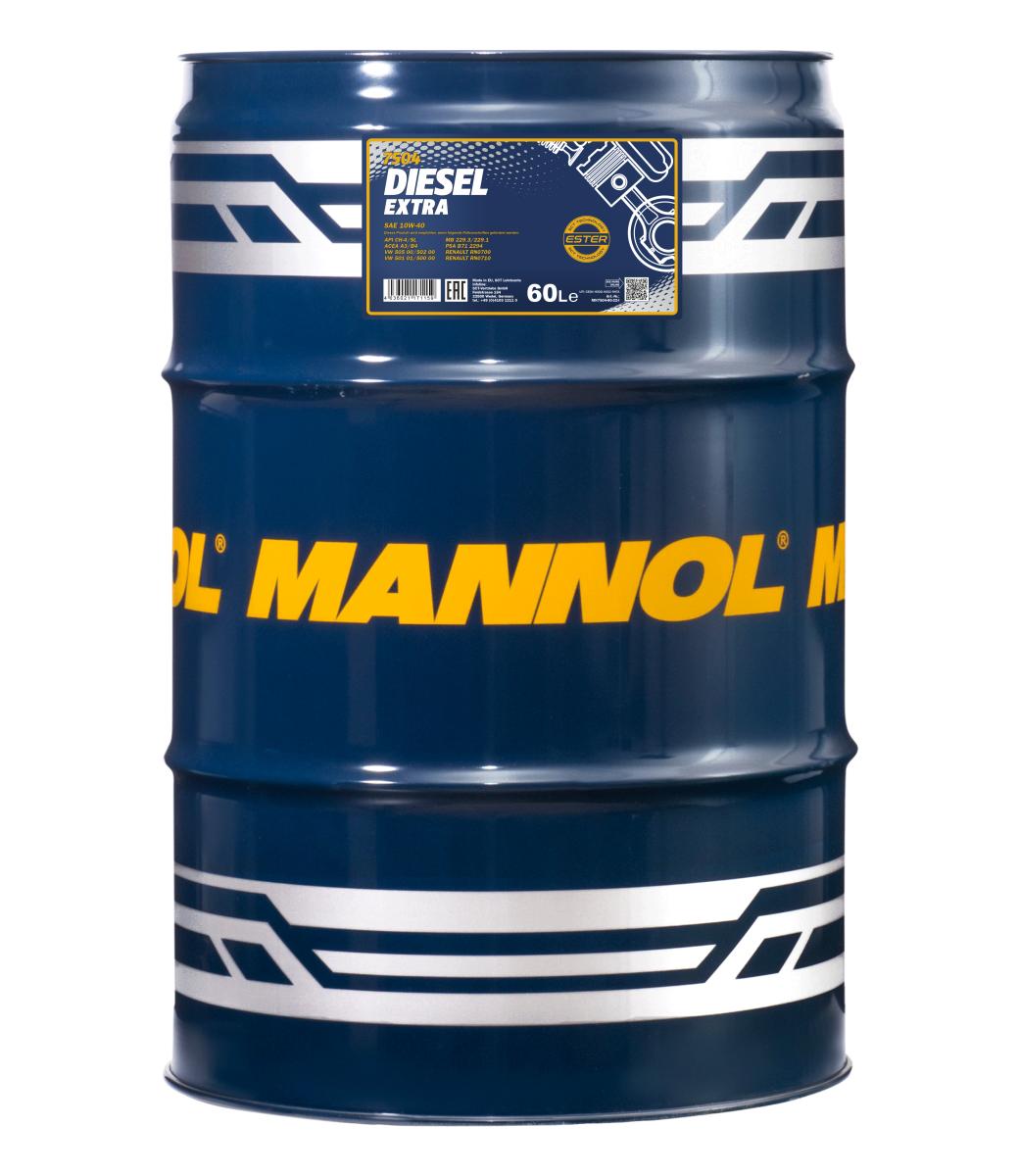 7504-060 масло мот.п/синт. Diesel Extra 10W40 (60л.) MANNOL; API CH-4/SN, ACEA A3/B4