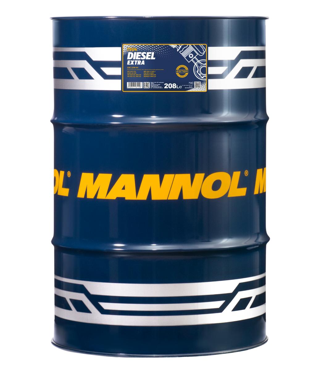 7504-208 масло мот.п/синт. Diesel Extra 10W40 (208л.) MANNOL; API CH-4/SN, ACEA A3/B4