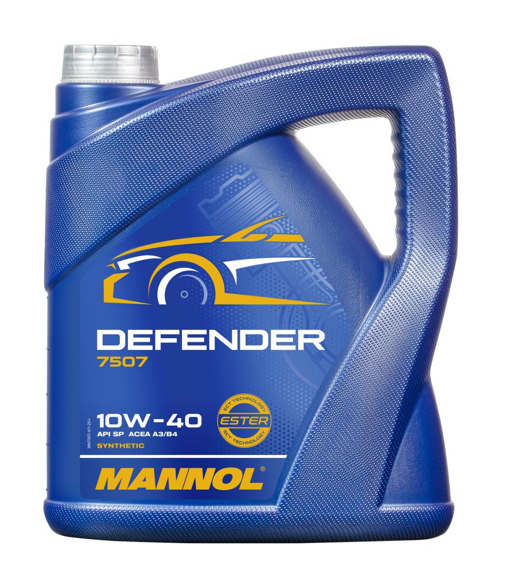 7507-004 масло мот.п/синт. Defender 10W40 (4л.) MANNOL; API SN, ACEA A3/B4