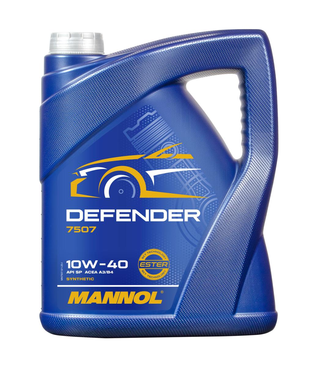 7507-005 масло мот.п/синт. Defender 10W40 (5л.) MANNOL; API SN, ACEA A3/B4