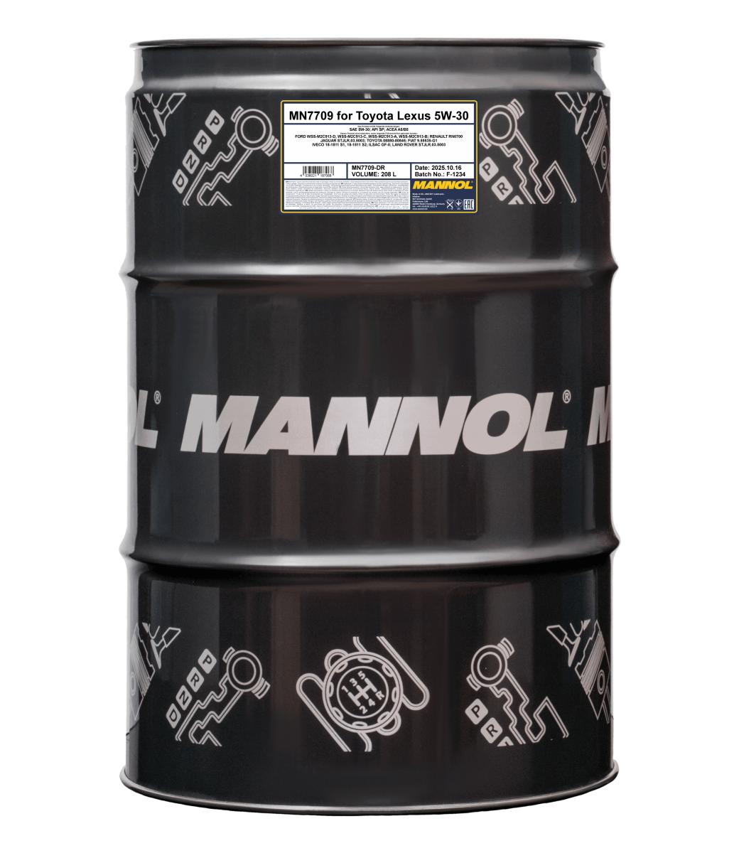 7709-208 масло мот.синт. For Toyota Lexus 5W-30  (208л.) MANNOL; API SN Plus, ACEA A5/B5