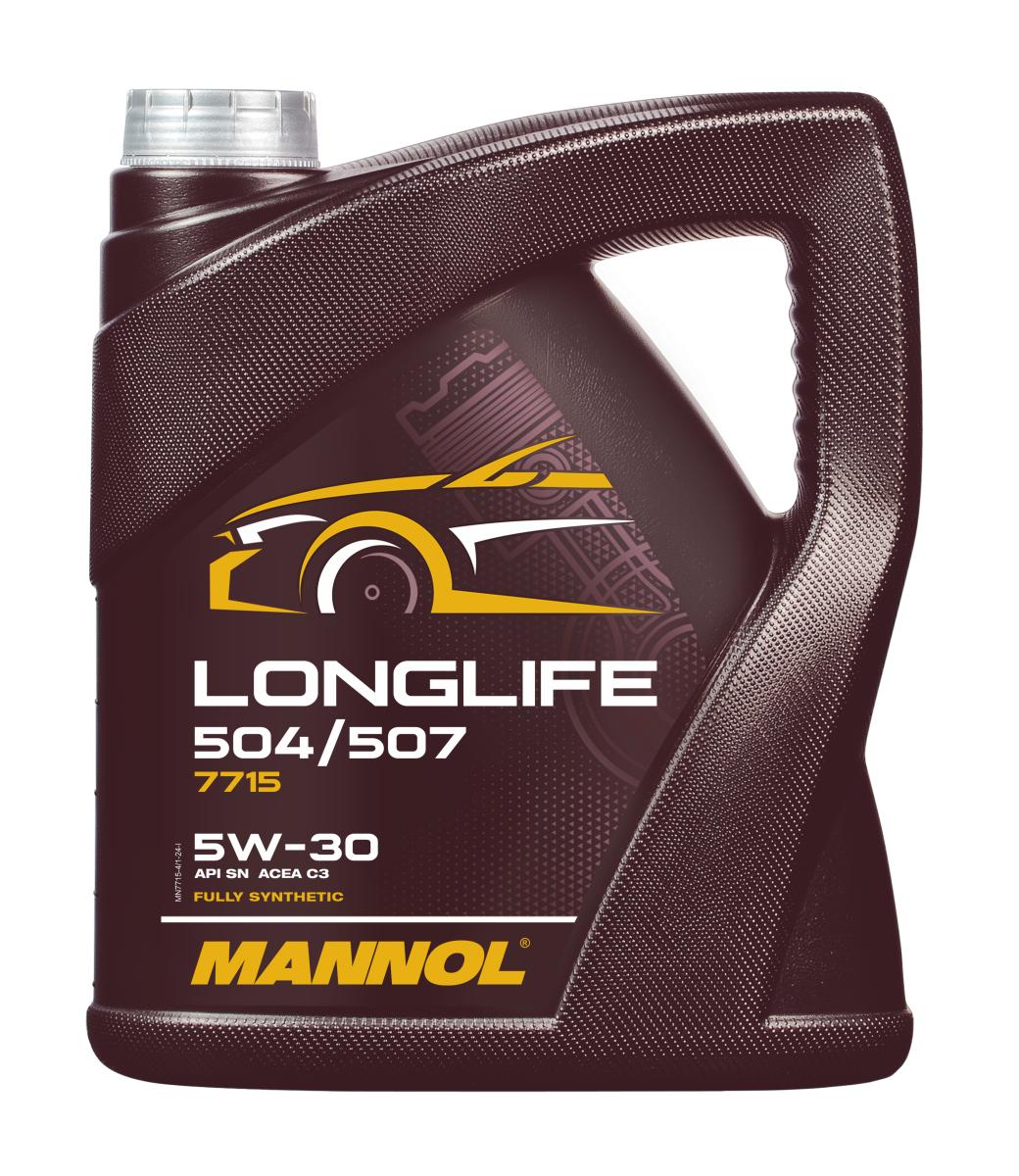 7715-004 масло мот.синт. Longlife 504/507 5W-30  (4л.) MANNOL; API SN/CF, ACEA C3