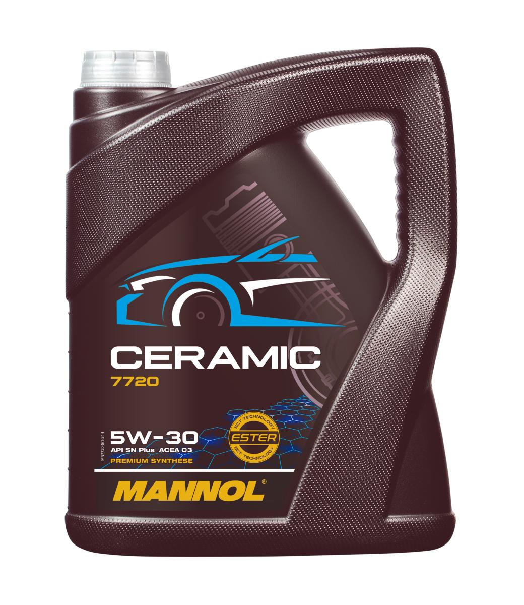 7720-005 масло мот.синт. Ceramic 5W/30 (5л.) MANNOL; API SN Plus ACEA C3