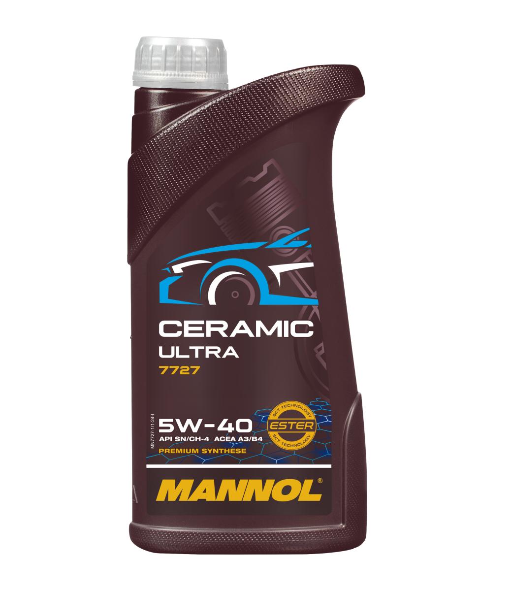 7727-001 масло мот.синт. Ceramic Ultra 5W/40 (1л.) MANNOL; API SN Plus ACEA A3/B4