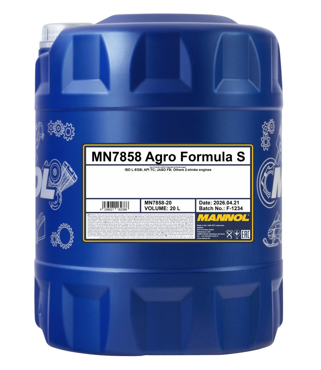 7858-020 масло мот.синт. Agro Formula S  (20л.) MANNOL; API TC/JASO FD