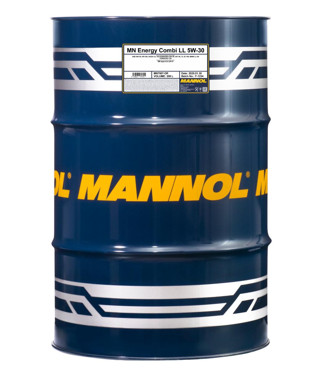 7907-208 масло мот.синт. Energy Combi LL 5W/30 (208л.) MANNOL; API SN, ACEA C/504.00/507.00