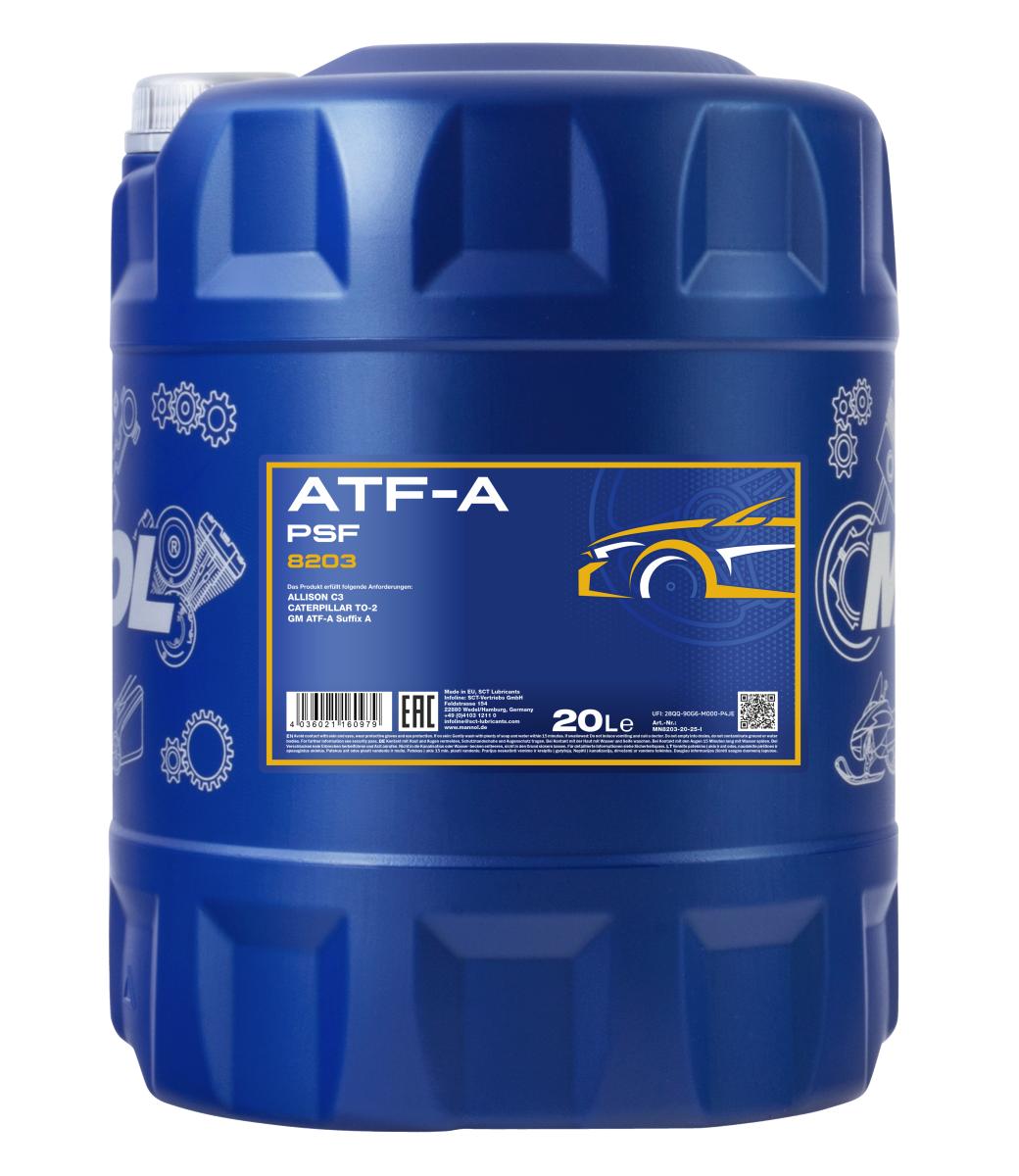 8203-020 Гидравлическая жидкость ATF-A PSF Suffix A (20л.) MANNOL