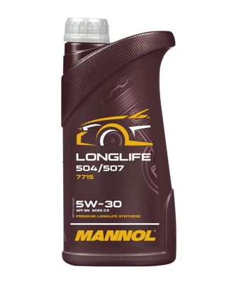 7715-001 масло мот.синт. Longlife 504/507 5W-30  (1л.) MANNOL; API SN/CF, ACEA C3