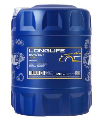 7715-020 масло мот.синт. Longlife 504/507 5W-30  (20л.) MANNOL; API SN/CF, ACEA C3