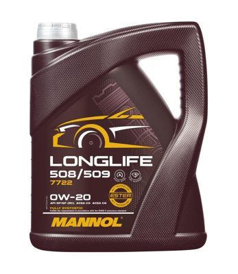 7722-005 масло мот.синт. Longlife 508/509 0W-20  (5л.) MANNOL; API SP (RC) ACEA C5