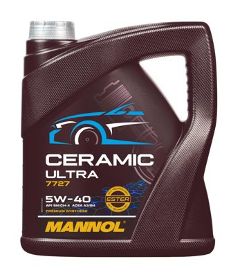 7727-004 масло мот.синт. Ceramic Ultra 5W/40 (4л.) MANNOL; API SN Plus ACEA A3/B4