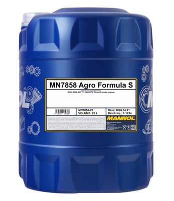 7858-020 масло мот.синт. Agro Formula S  (20л.) MANNOL; API TC/JASO FD