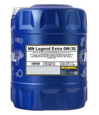 7919-020 масло мот.синт. Legend Extra 0W-30  (20л.) MANNOL; API SP ACEA C3