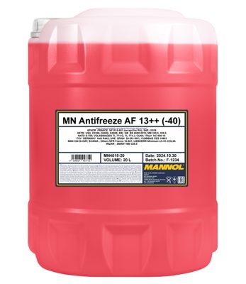 Антифриз розовый AF13++ (-40°C) (20л.) MANNOL 4015